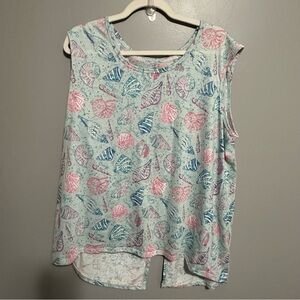Sun Bay Women's Tank Top Size XL Seashell Beach Coastal Blue